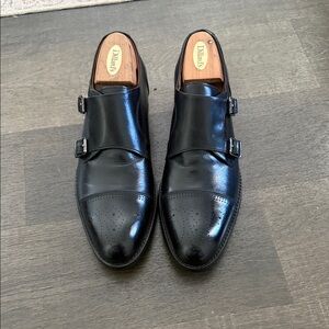Johnston & Murphy Black Double Monk Strap Oxfords